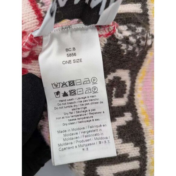 Ganni Women’s Graphic Wool Beanie Pompom Multicolor A4987 - Picture 6 of 10